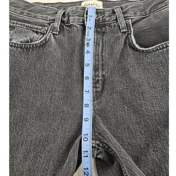 ETICA WOMEN'S REAH MID RISE STRAIGHT JEANS – BLACK STONE WASHED, SIZE 28 - Picture 11 of 13